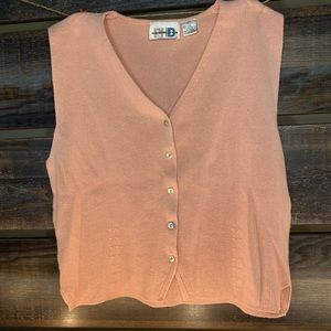 Pink button down sweater vest